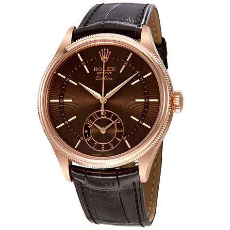 rolex leather watches for men